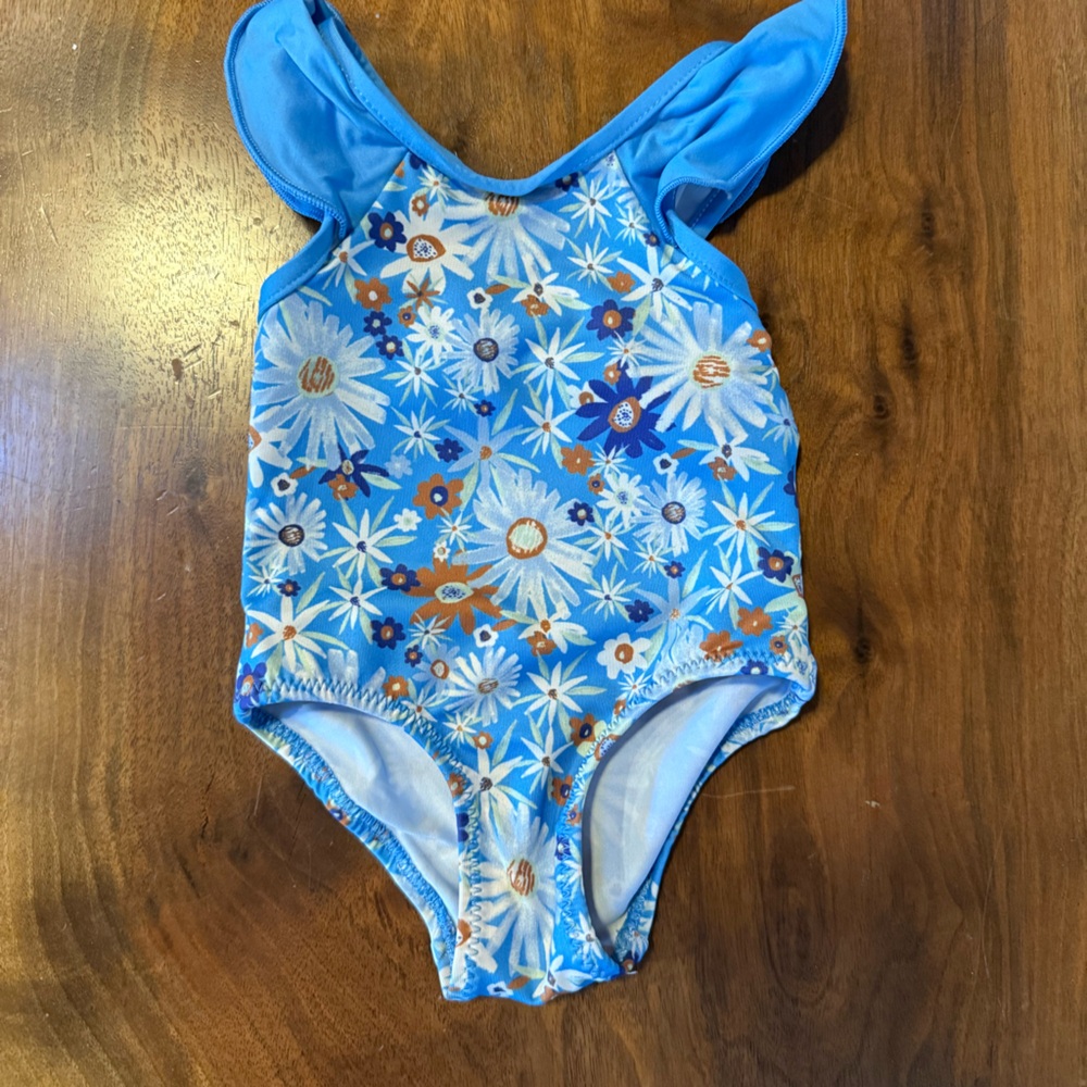 Patagonia‎ Blue Floral Kids Swim One Piece